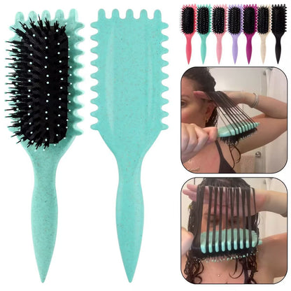 Wheat Straw Bouncing Curly Hair Styling Massage Comb with Air Cushion Bristles
