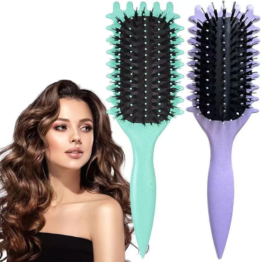 Wheat Straw Bouncing Curly Hair Styling Massage Comb with Air Cushion Bristles