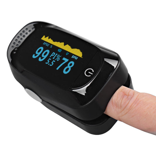 Finger clip type blood oxygen monitor