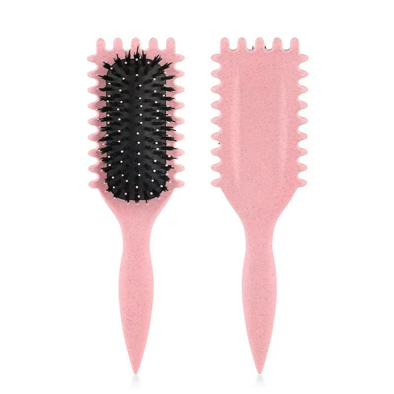 Wheat Straw Bouncing Curly Hair Styling Massage Comb with Air Cushion Bristles