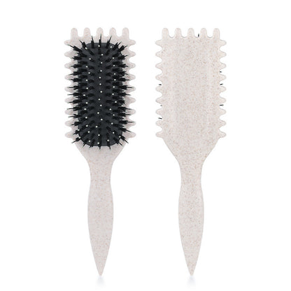 Wheat Straw Bouncing Curly Hair Styling Massage Comb with Air Cushion Bristles
