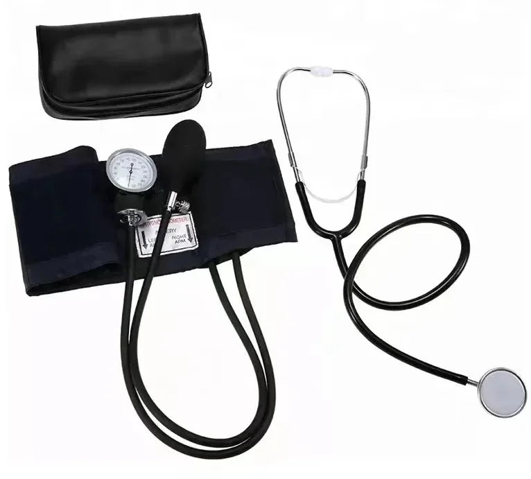 Manual Upper-Arm Blood Pressure Monitor — Aneroid Sphygmomanometer & Stethoscope Kit