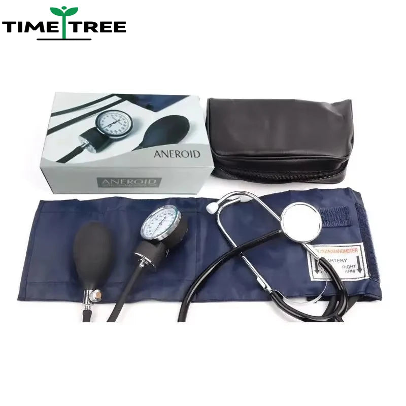 Manual Upper-Arm Blood Pressure Monitor — Aneroid Sphygmomanometer & Stethoscope Kit