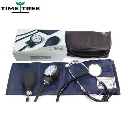 Manual Upper-Arm Blood Pressure Monitor — Aneroid Sphygmomanometer & Stethoscope Kit