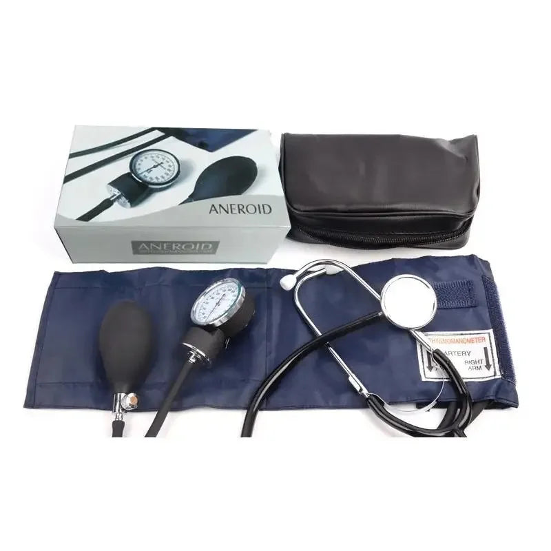 Manual Upper-Arm Blood Pressure Monitor — Aneroid Sphygmomanometer & Stethoscope Kit