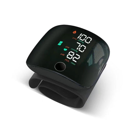 Wrist Blood Pressure Monitor with Voice Guidance – Track BP & Heart Rate at Home