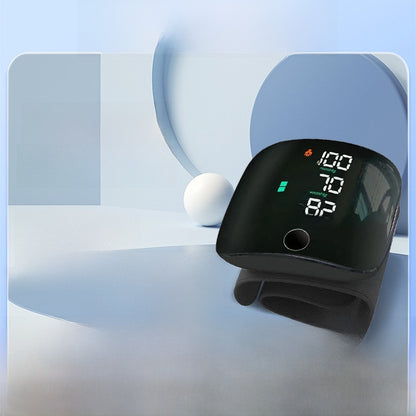 Wrist Blood Pressure Monitor with Voice Guidance – Track BP & Heart Rate at Home